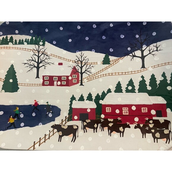 Bath & Body Works 1998 Grandma Beaty RARE Art Holiday Tray Paper Maiche 16x12 - Picture 2 of 6